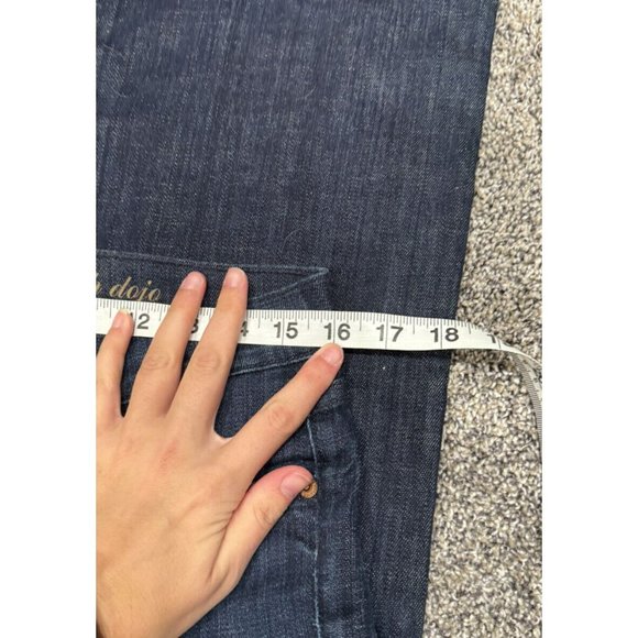 7 For All Mankind Dojo Crop Dark Wash Denim Size 28 EUC - Picture 4 of 9